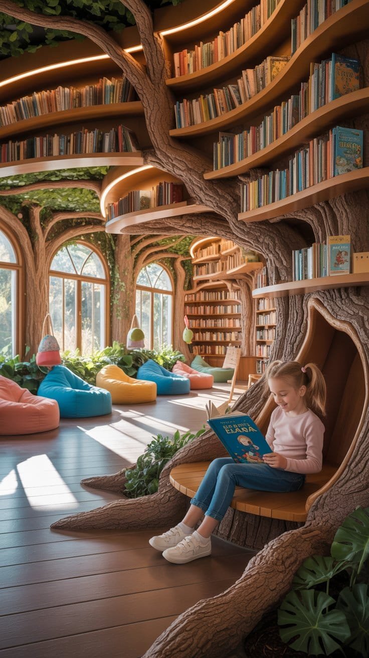 Create a Woodland Retreat: Enchanted Tree & Rustic Log Wall Home ...
