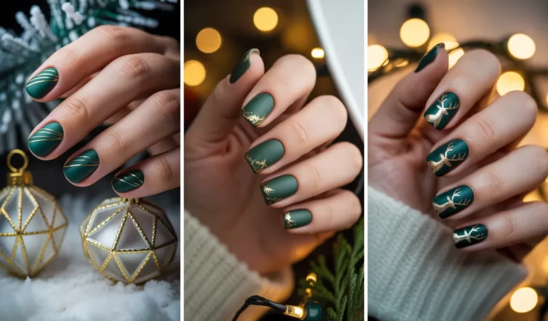 Matte Green Christmas Nails